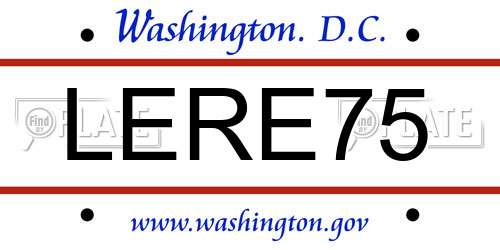LERE75 District Of Columbia License Plate