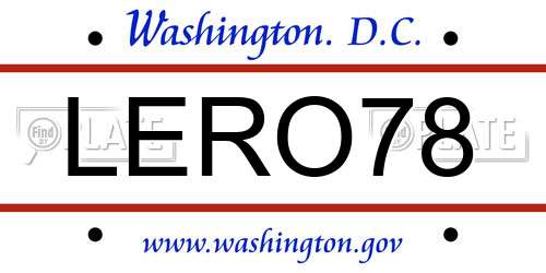 LERO78 District Of Columbia License Plate