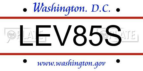 LEV85S District Of Columbia License Plate