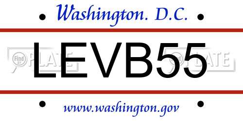 LEVB55 District Of Columbia License Plate