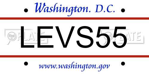 LEVS55 District Of Columbia License Plate