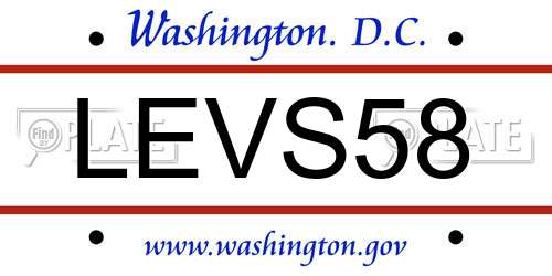 LEVS58 District Of Columbia License Plate