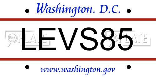LEVS85 District Of Columbia License Plate