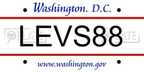 LEVS88 District Of Columbia License Plate