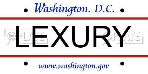 LEXURY District Of Columbia License Plate