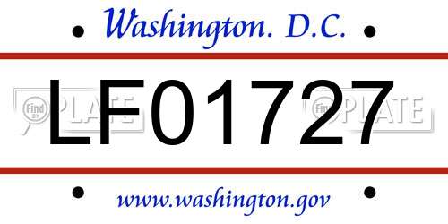 LF01727 District Of Columbia License Plate