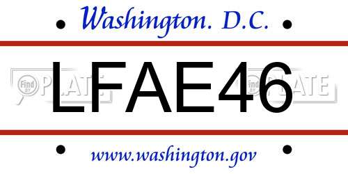 LFAE46 District Of Columbia License Plate