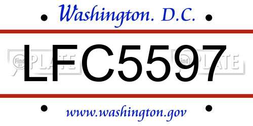 LFC5597 District Of Columbia License Plate