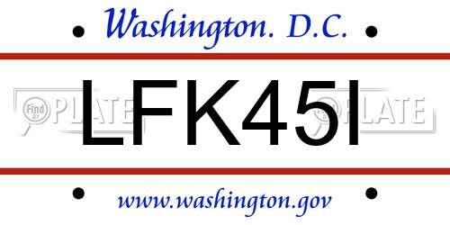 LFK45I District Of Columbia License Plate