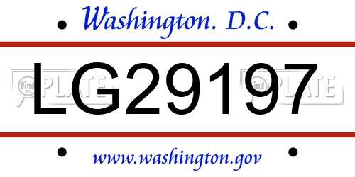 LG29197 District Of Columbia License Plate