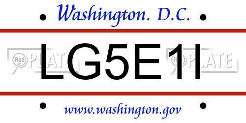 LG5E1I District Of Columbia License Plate