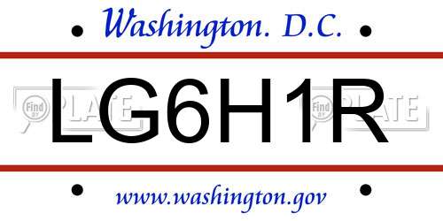 LG6H1R District Of Columbia License Plate