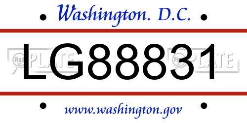 LG88831 District Of Columbia License Plate
