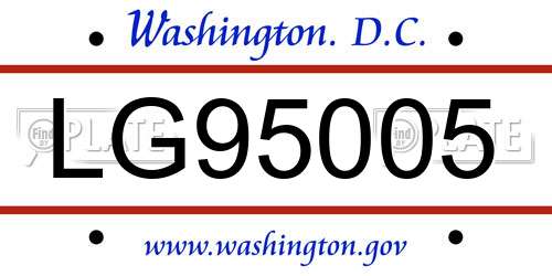 LG95005 District Of Columbia License Plate