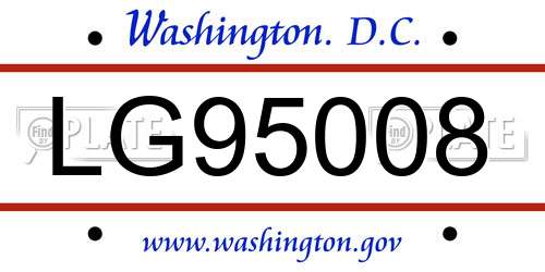 LG95008 District Of Columbia License Plate