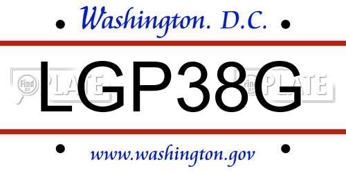 LGP38G District Of Columbia License Plate