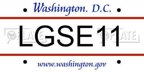 LGSE11 District Of Columbia License Plate