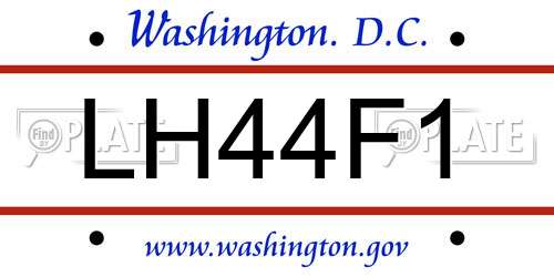 LH44F1 District Of Columbia License Plate