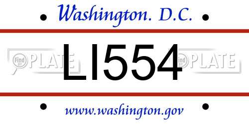 LI554 District Of Columbia License Plate