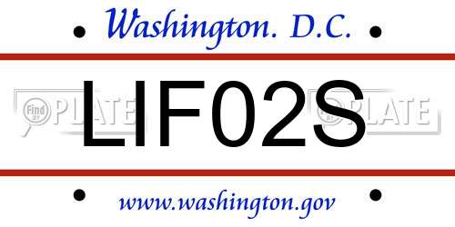 LIF02S District Of Columbia License Plate