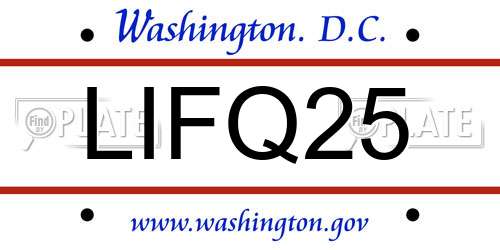 LIFQ25 District Of Columbia License Plate