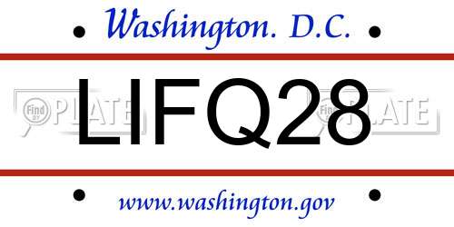 LIFQ28 District Of Columbia License Plate