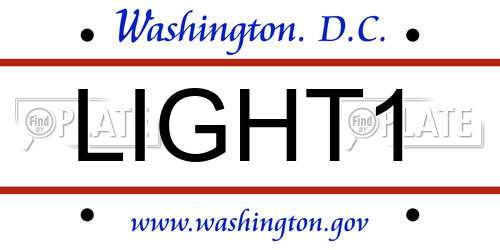 LIGHT1 District Of Columbia License Plate