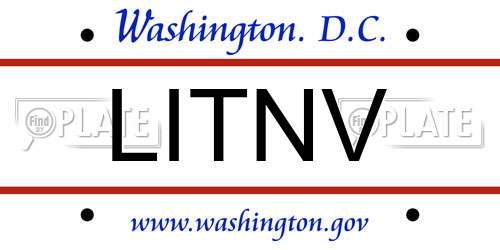 LITNV District Of Columbia License Plate
