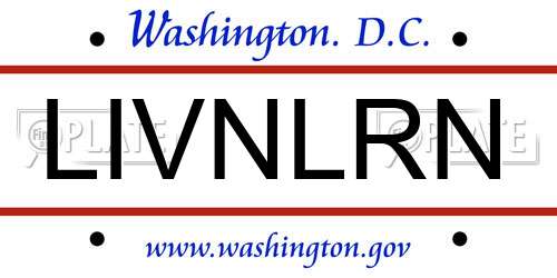 LIVNLRN District Of Columbia License Plate