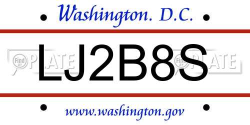 LJ2B8S District Of Columbia License Plate