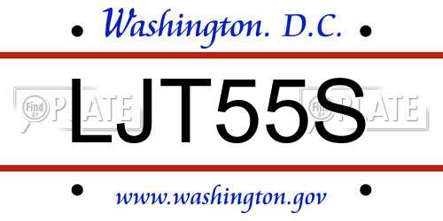 LJT55S District Of Columbia License Plate