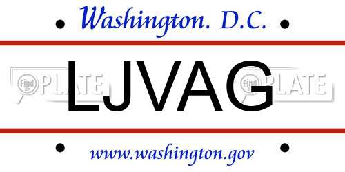 LJVAG District Of Columbia License Plate