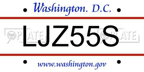 LJZ55S District Of Columbia License Plate