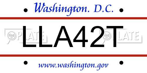 LLA42T District Of Columbia License Plate