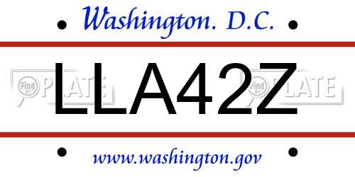 LLA42Z District Of Columbia License Plate