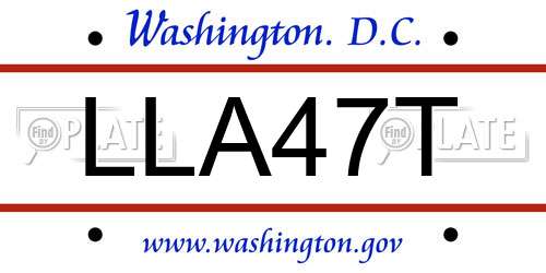 LLA47T District Of Columbia License Plate