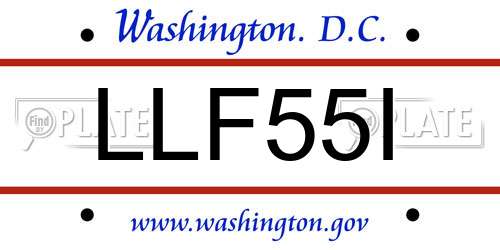 LLF55I District Of Columbia License Plate