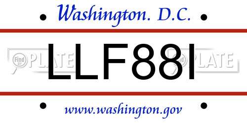 LLF88I District Of Columbia License Plate