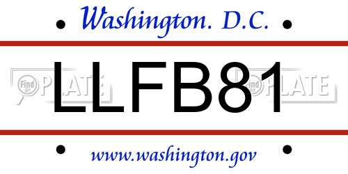 LLFB81 District Of Columbia License Plate