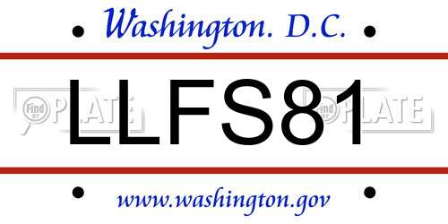 LLFS81 District Of Columbia License Plate