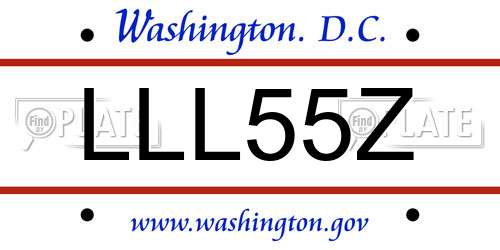 LLL55Z District Of Columbia License Plate
