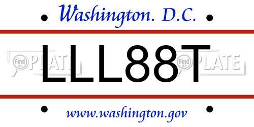 LLL88T District Of Columbia License Plate