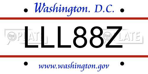 LLL88Z District Of Columbia License Plate