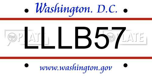 LLLB57 District Of Columbia License Plate