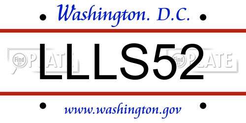 LLLS52 District Of Columbia License Plate