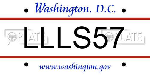 LLLS57 District Of Columbia License Plate