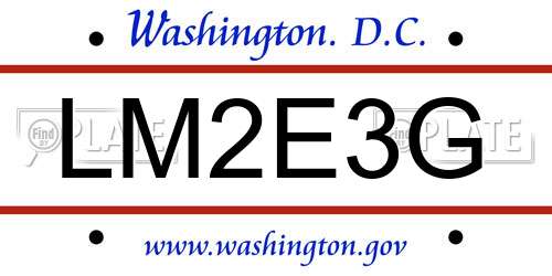LM2E3G District Of Columbia License Plate