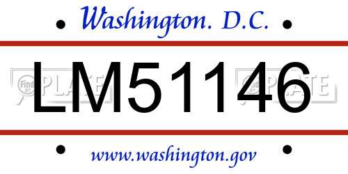 LM51146 District Of Columbia License Plate