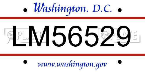 LM56529 District Of Columbia License Plate