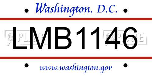 LMB1146 District Of Columbia License Plate